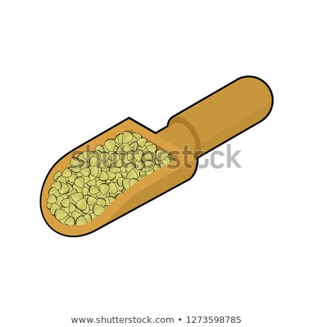 Raw Buckwheat In Wooden Scoop Isolated Groats In Wood Shovel G Foto stock © MaryValery