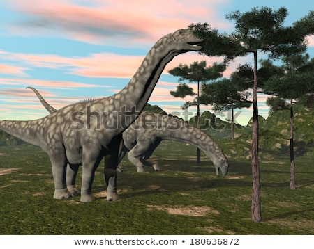 Foto stock: Two Argentinosaurus Dinosaur - 3d Render