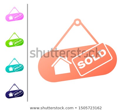 [[stock_photo]]: House Sold With For Sale Sign Color Illustration