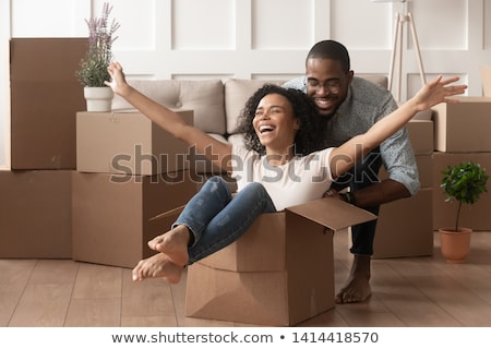 Stockfoto: Young Couple Of Mixed Races Girlfriend And Boyfriend Having Fun On White Background Lifestyle Teena