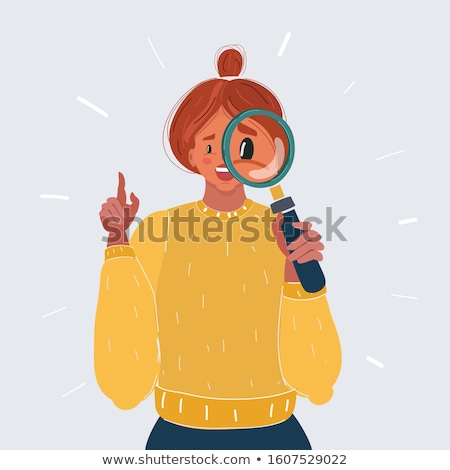 Stockfoto: Cartoon Smiling Detective Woman