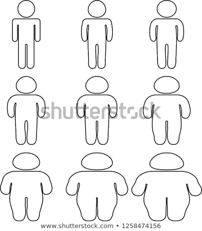 Foto stock: Black Person Outline Who Is Losing Weight