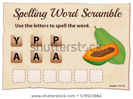 ストックフォト: Spelling Word Scramble Game With Word Papaya