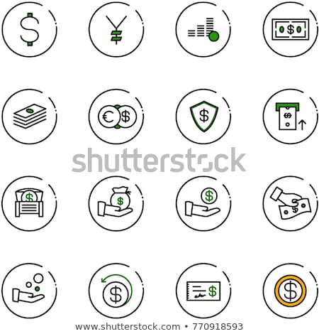 Foto stock: Dollar Euro Pound Yen Gold Coins Set Isolated On White Background Vector Illustration