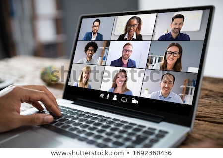 Stok fotoğraf: Work From Home Video Conferencing Call