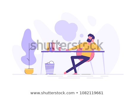 Stockfoto: Businessman Dreaming With His Work