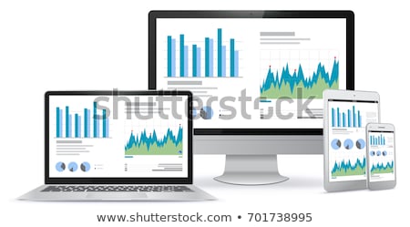 [[stock_photo]]: Graph On Laptop Screen Money Financial Vector Icon