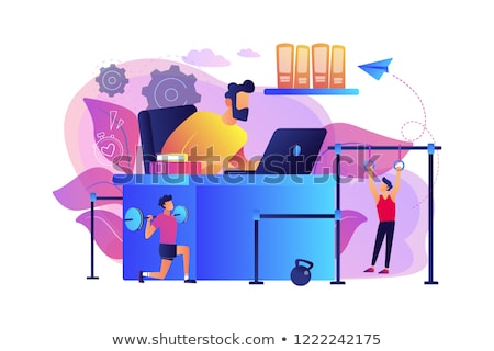 Stock fotó: Fitness Focused Workspace Concept Vector Illustration