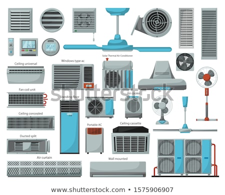 Stockfoto: Portable Air Fan Cooling Equipment Vector Icon