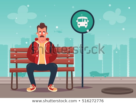 Stock foto: Winter Bench Boy