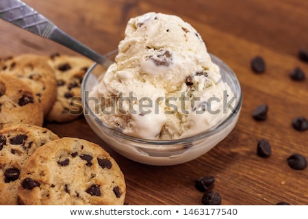 Stock fotó: Tasty Ice Cream And Cookies On Table