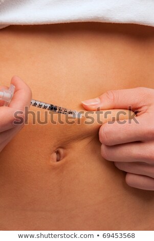 Сток-фото: Patient Making Insulin Shot By Use Of Syringe