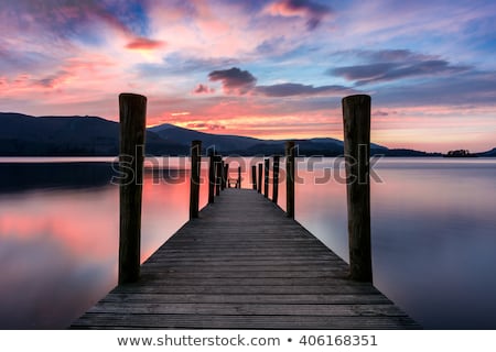 Stok fotoğraf: Wooden Jetty In The Lake District