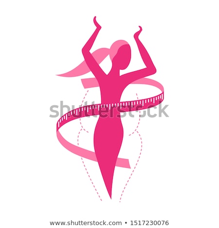 Foto stock: Woman With Centimeter In Health Concept