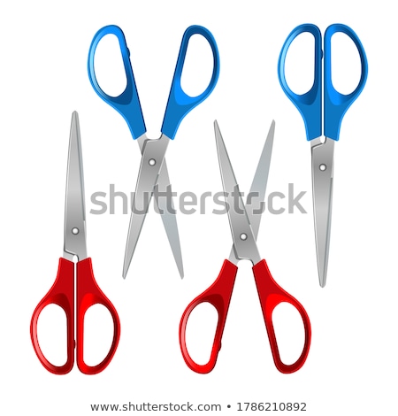 Scissor Red Vector Icon Design Stok fotoğraf © tassel78