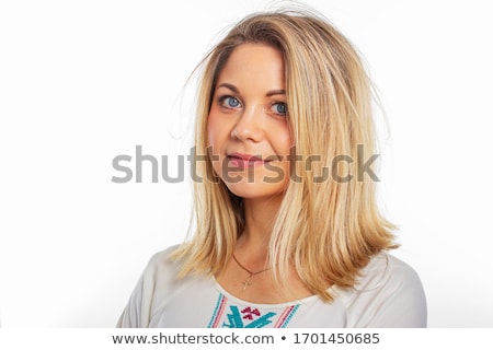 Stock foto: Orträt · einer · jungen · blonden · Dame