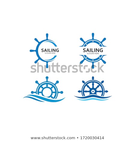 Zdjęcia stock: Rudder And Sea Icon Vector Illustration