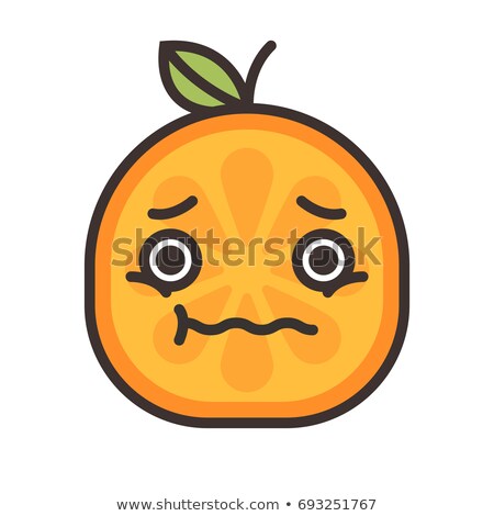 ストックフォト: Emoji - Worry Orange With Drop Of Sweat Isolated Vector