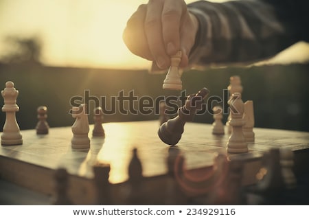 Foto stock: Young Boy Playing Chess