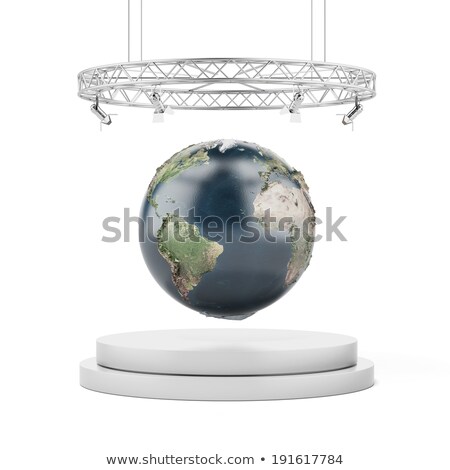 Foto stock: Earth On Podium Earth Map Provided By Nasa