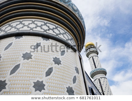 Stok fotoğraf: Two Minarets Jame Asr Hassanal Bolkiah Mosque Bandar Seri Bagawan Brunei