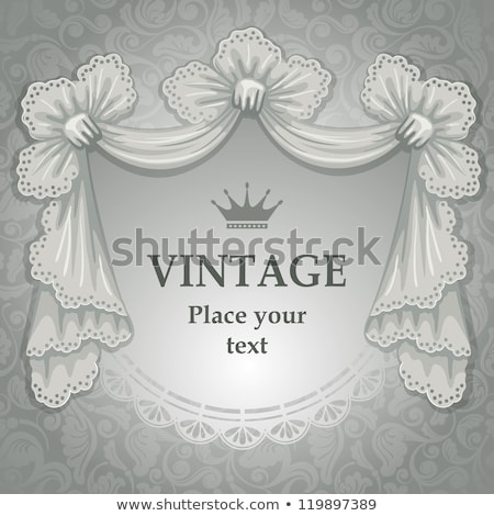 Foto stock: Abstract Background Decorated With Lace And Ribbon Frame For Message