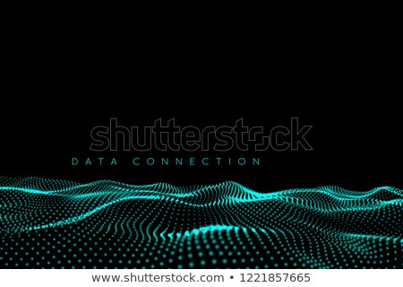 Сток-фото: Wave Dot Connection Background Water Structure On Black