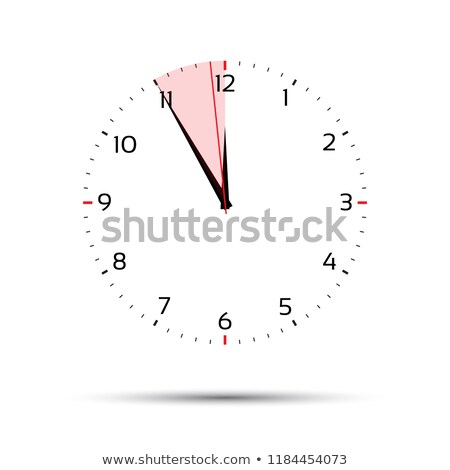 Stok fotoğraf: Time Is Money Concept In Five Minutes Twelve Red Period Time Management Simple Vector Illustrati