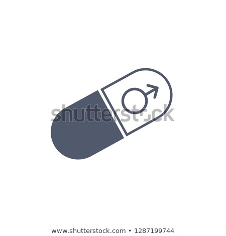 Foto stock: Male Pill Capsule Icon Medications Silhouette Symbol Negative Space Love Pill Vector Isolated I