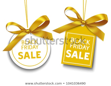 Foto stock: Price Tag With Bow Isolated White Background Background
