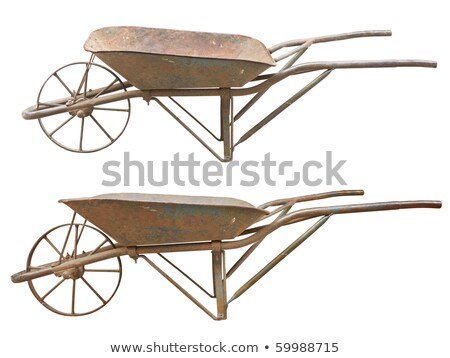 Foto stock: Old Rusty Garden Wheelbarrow