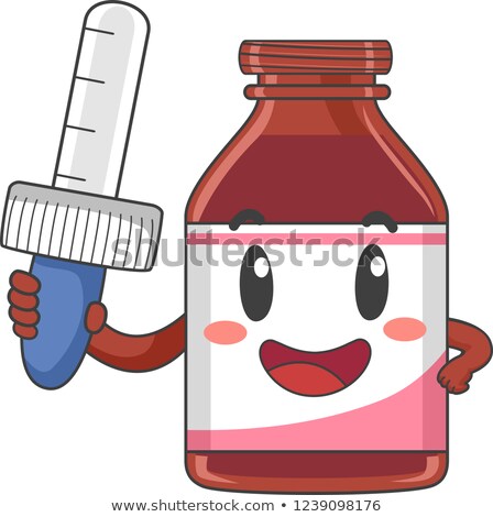 Stock fotó: Mascot Dropper Bottle Syrup Illustration