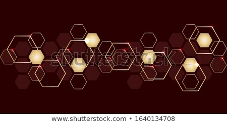 ストックフォト: Red 3d Hexagon Tech Background Vector Illustration