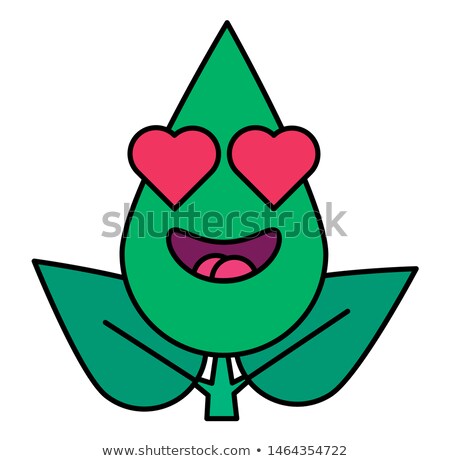 [[stock_photo]]: Plant In Love Thin Linear Emoticon Icon