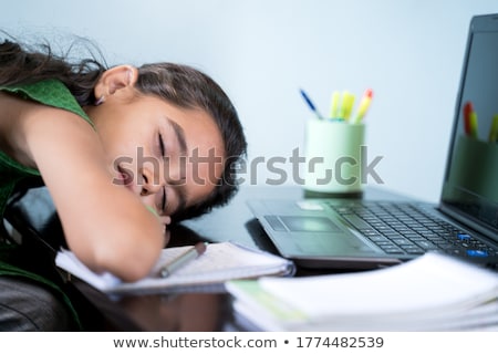 Stockfoto: Girl Infront Of A Computer