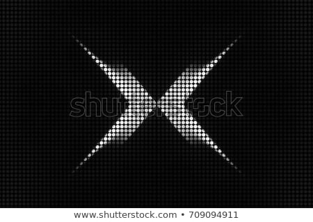 Stockfoto: Black And White Layered Font Letter X 3d