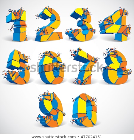 [[stock_photo]]: Three Colors Line Font Number 8 Eight 3d