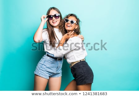 Stock fotó: Portrait Two Girls