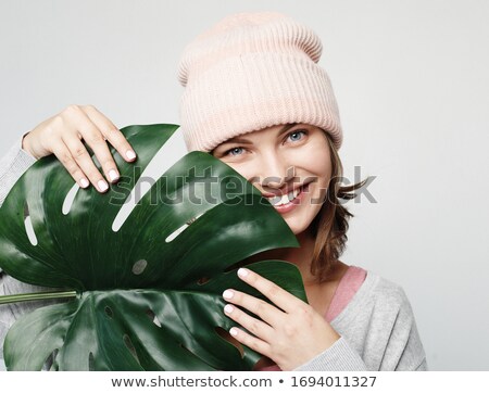 Stock photo: Beautiful Woman With Flower In Mouth