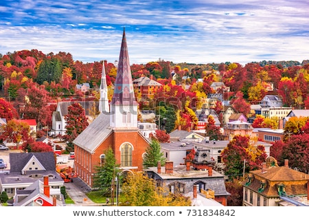 Foto stock: Aerial View Of Fall Foliage In Vermont