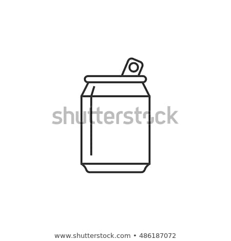 Foto stock: Disposable Cup With Drinking Straw Line Icon