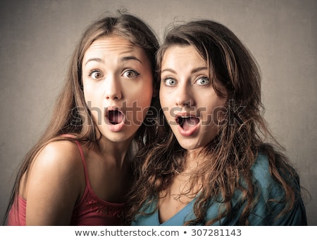 Foto stock: Two Amazed Girl