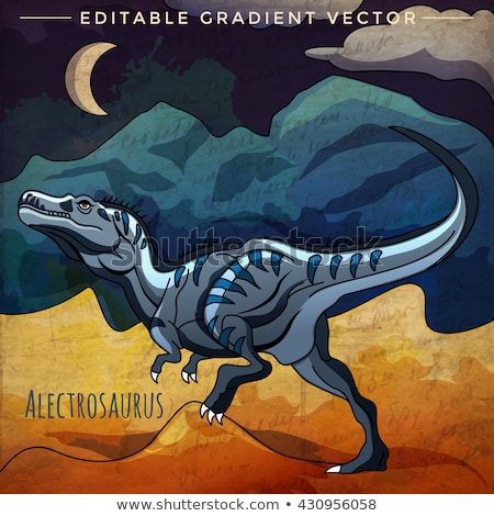 Zdjęcia stock: Dinosaur In The Habitat Vector Illustration Of Alectrosaur