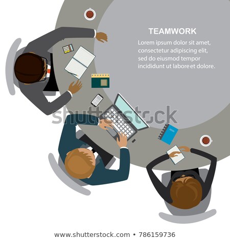 Collaboration Text By Icons And Business People On Table ストックフォト © naum