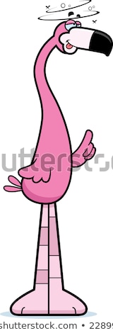 Foto stock: Drunk Cartoon Flamingo
