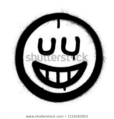 Foto stock: Graffiti Mocking Icon With Closed Eyes