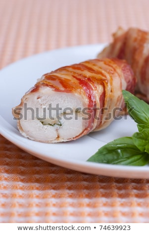Сток-фото: Chicken Breast Roll In Baconselective Focus