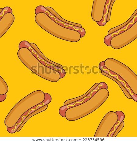 Foto d'archivio: Seamless Pattern Color Hot Dog