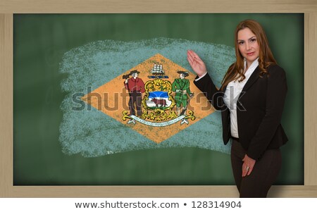 Teacher Showing Flag Ofdelaware On Blackboard For Presentation M [[stock_photo]] © vepar5