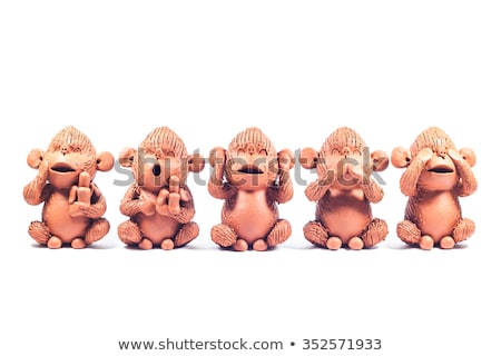 Close Up Monkey Clay Doll Isolated On White Background Foto d'archivio © punsayaporn